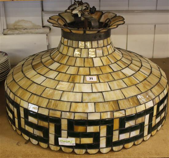 Large antique 1900s American leaded Tiffancy type shade(-)
